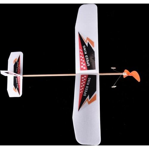 DIY Children Bump Glider Plane Models Educational Toy Vehicles Powered Foam Elastic Flying Aircraft Toy Gift