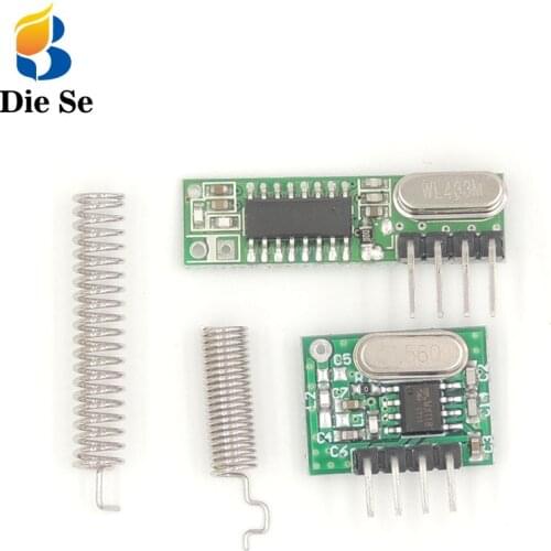 RF module 433Mhz superheterodyne receiver and transmitter with antenna For Arduino uno Diy kits 433 mhz Remote control 2CH