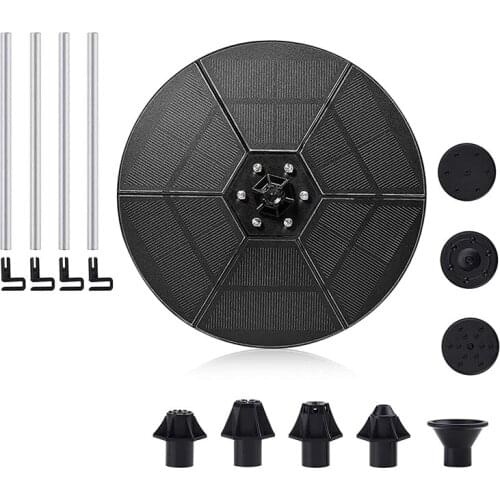 Solar Fountain Pump with LED Lights 3.5W Solar Powered Bird Bath Fountain Pump, for Pond, Pool, Garden, Fish Tank