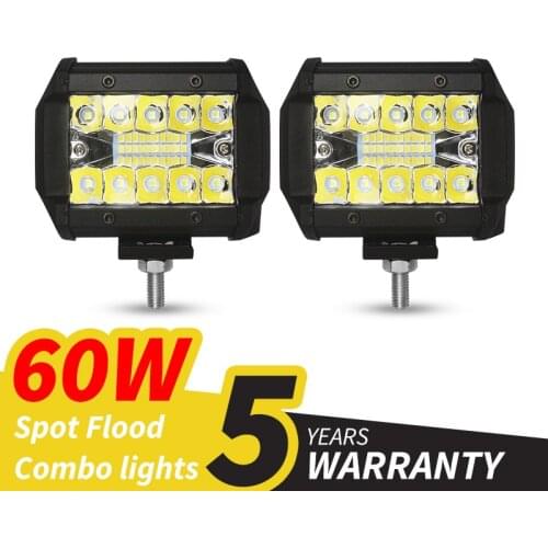 Led light bar 60w Led bar barra 20LED car light For 4x4 led bar offroad SUV ATV Tractor Boat Trucks Excavator 12V 24V work light