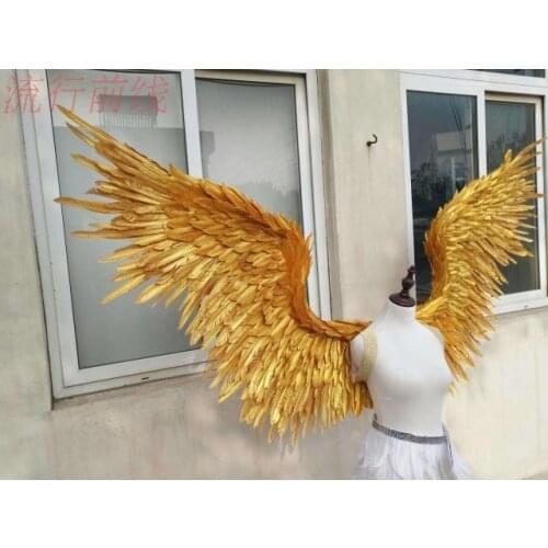 T-stage model catwalk shows wing props party performance shows props cosplay Gold large wing feather angle wing