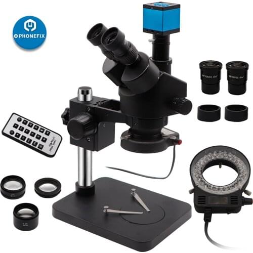 3.5X-90X Trinocular Microscope Digital Stereo Continuous Zoom Industrial Microscope HDMI Video Camera for phone Soldering Repair