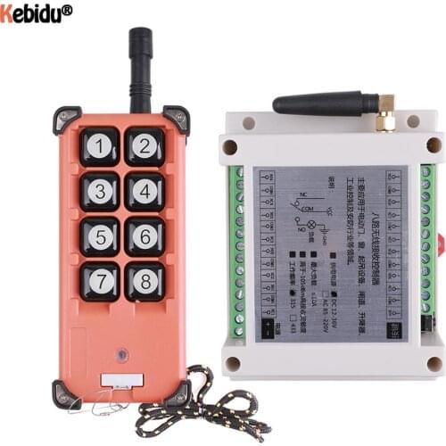 Smart Home DC12V 24V 36V 433 MHz Wireless Remote Control Switch With 500m-2000m Long Distance Industrial 8 CH Transmitter