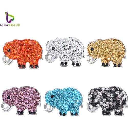 Snap Jewelry 5PCS "Elephant" Shaped snap button charms Fit Snap Button Bracelet and Button Pendant Delicate LSSN015*5