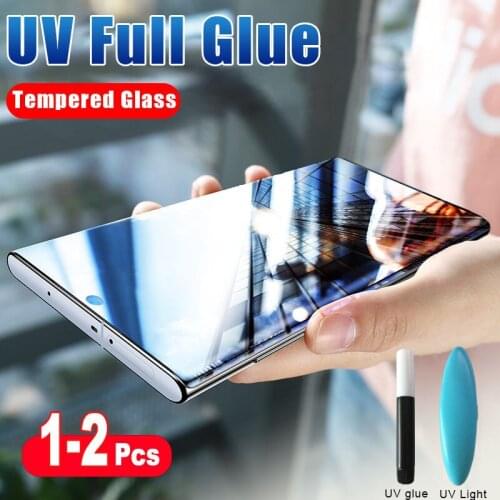UV Tempered Glass For Samsung Galaxy S11 S10 S9 S8 Plus Note 8 9 10 Plus Full Liquid Screen Protector For Samsung S11E 10E Glass
