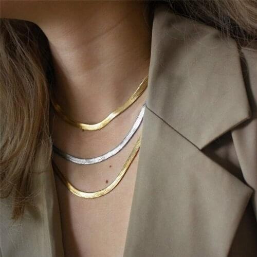 Lispector 925 Sterling Silver 4mm Snake Chain Choker Necklaces for Women Minimalist Chic Gothic Punk Necklace Female Jewelry