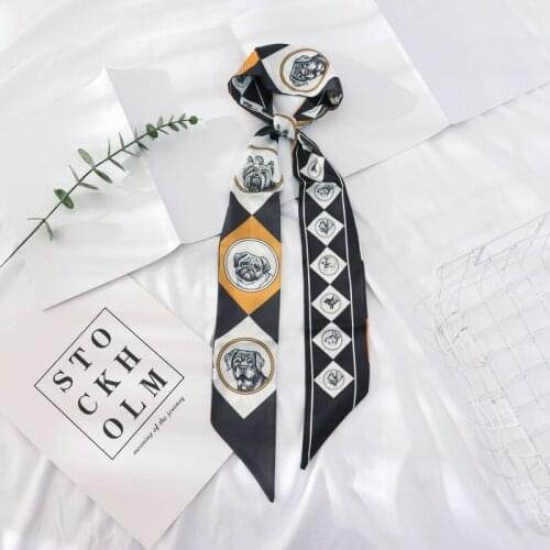 Brand Scarf Design Dog Print Scarves Women Fashion Neckerchief Scarf For Ladies Hair Accessories Foulard Headbands SJ451