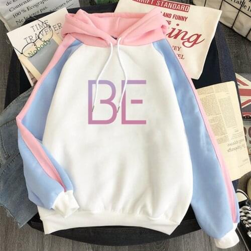 Women Harajuku Oversize Fleece BE Album Sweatshirt Cute Cartoon Print Travel Winter BF Loose Hoodie Winter Oversize Hooded New