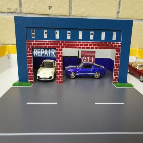1/64 car repair shop assembling car model scene plastic model road waterproof for architecture scene