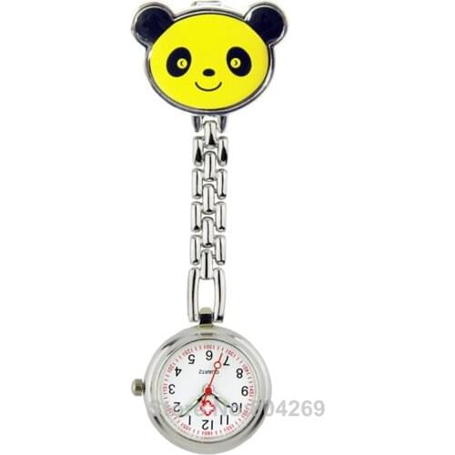 100pcs/Lot Wholesale Fashion Nurse Watch Red Smile Alloy Medical Watches Brooch Pendant Hanging Pocket Clock