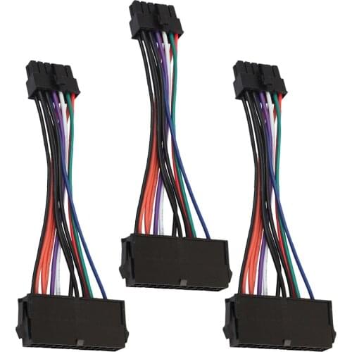 3Pcs ATX 24pin to Motherboard 12 Pin Power Supply Cable For Acer Q87H3-AM