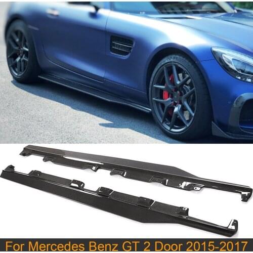 Car Side Skirts Aprons Kit for Mercedes Benz AMG GT GTS GTR Coupe 2 Door 2015-2017 Side Skirts Body Kits Carbon Fiber
