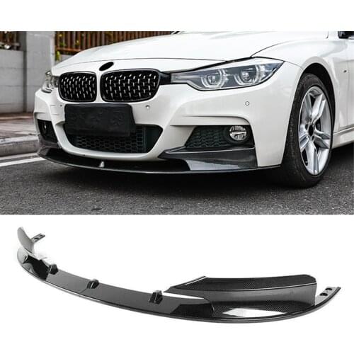 Car Front Bumper Spoiler Lip For 2012-2018 BMW F30 3 Series M Sport Carbon Fiber Exterior Lower Splitter Trim Kit