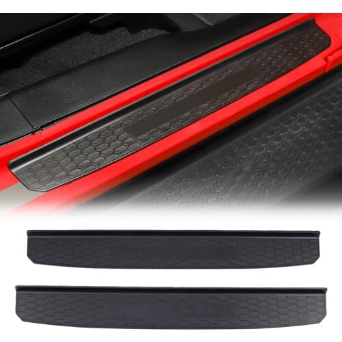 Car Door Sill Guards Protectors for Jeep Wrangler JL 2018-2020 Black Front Rear Door Entry Guards Protectors Scuff Plate