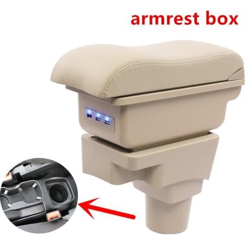 For Chevrolet AVEO Sonic armrest box central Store content Storage box with cup holder ashtray USB interface 2004-2016