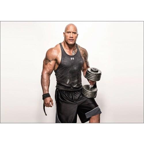 Dwayne The Rock Johnson Bodybuilding Gym Muscle ART SILK POSTER Decorative Wall painting 24x36inch