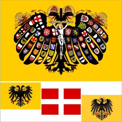 Germany German Nation Holy Roman Empire Flag 3X5FT 90X150CM 100D Polyester Banner Holy Roman Emperor With Haloes 1400