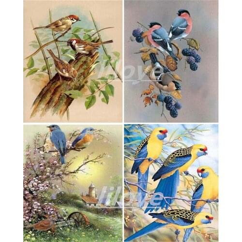 5D Diamond Painting Birds Kits DIY Full Drill Square Diamond Embroidery Animal Mosaic Pictures of Rhinestones Home Decor CV562
