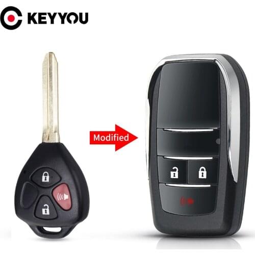 KEYYOU For Toyota Avlon Crown Corolla Camry RAV4 Reiz Yaris Prado Key Shell Toy43 2/3 Buttons Modified Folding key Shell Case
