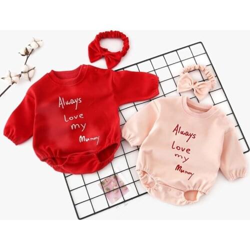 2020 New Spring And Autumn Baby Long-sleeve Fashion Baby girl Romper Hair Band Two-Piece Set Infant Cotton Clothes Baby Romper