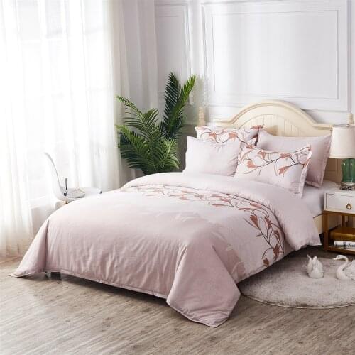 Imitation Embroidery Bed Duvet Cover Set Luxury Home Cymbidium Sinense Printed Bedding Quilt Sheet Pillowcase King Queen Size