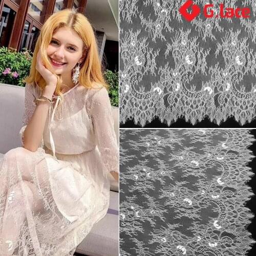 GLace eyelash Lace 3M/Lot mesh Lace Fabric 150cm width clothing mesh Fabric wedding dress accessories Ribbon decoration TX071