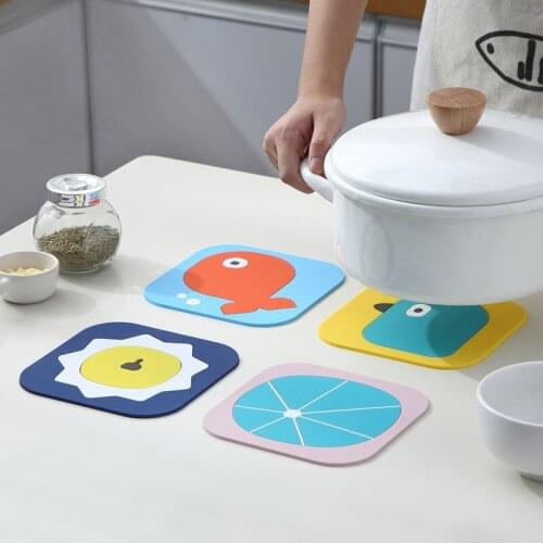 Square Heat Resistant Silicone Mat Drink Cup Coasters Non-slip Pot Holder Table Placemat Kitchen Accessories Onderzetters2