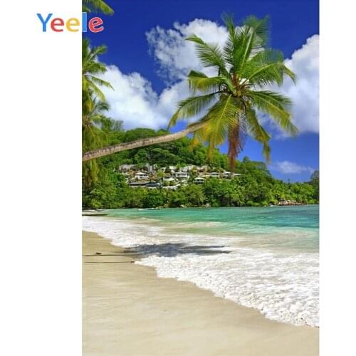Summer Tropical Palm Tree Sea Ocean Seaside Beach Islands Baby Portrait Backdrop Vinyl Photography Background For Photo Studio