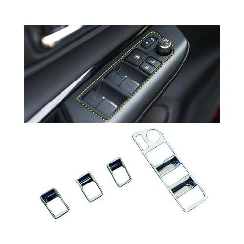 LHD Matte Door Window Lift Switch Cover 4pcs For Toyota Harrier Venza 2020-2021