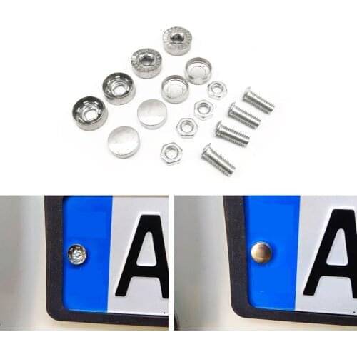 Metal Car Anti-Theft Frame Screws Truck License Plate Fixed Bolts Nuts Chrome Fasteners Parts For Peugeot 407 Opel Volvo