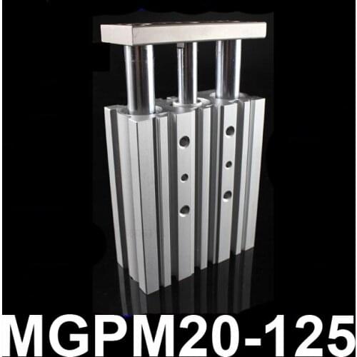 MGPM20-125 Bore 20mm Stroke 125mm Compact Guide Air Cylinder Double acting MGP PNEUMATIC Three rod SLIDE TABLE CYLINDER ACTUATOR
