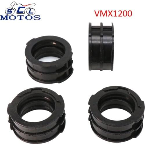 Sclmotos- 4Pcs Motorcycle Carburetor Carb Interface Intake Manifold Adapter Joint Boots For Yamaha VMAX 1200 1985 1986 1988-2007