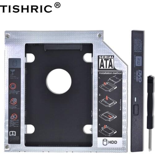 TISHRIC 2018 New For CD ODD Notebook Universal Aluminum 2nd HDD Caddy 12.7mm SATA 3.0 For 2.5" DVD Box Case Enclosure Optibay