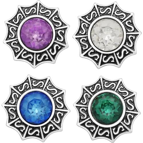 New KZ3057 Beauty Charm Round "S" Pattern Metal 18MM snap buttons for DIY snap jewelry