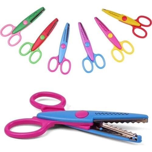 Laciness Scissors Metal And Plastic DIY Scrapbooking Photo Colors Scissors Paper Lace Diary Decoration Safety Scissors