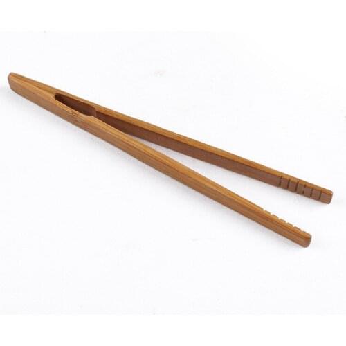 Wholesale Custom Made of Bamboo And Wood Cup Clip Anti-Scald cha jia TEA Tea Accessories Curved Clamp zhi jia with Rope