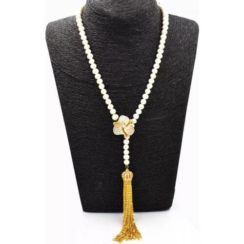 Freshwater pearl white near round 8-9mm necklace 28inch FPPJ wholesale beads nature