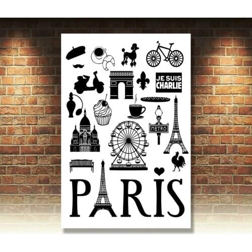 Paris France Sign Metal Plaque Inspirational Humorous Travel Art Print