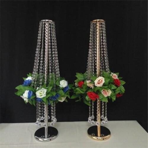 2pcs/lot Wedding Centerpiece 80cm/ 31.5" Tall Vase Flowers Stand Acrylic Crystal Road Lead Flower Rack Props Party Decoration