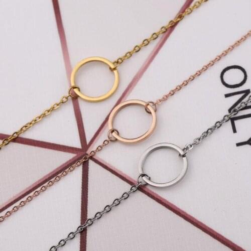 Simple Temperamental Ring Bracelet Stainless Steel Mirror Polished Fashion Personality Ankle Chain 10pcs/lot