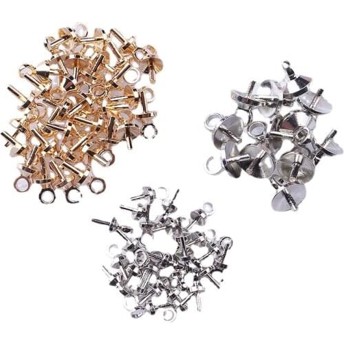 Diy Handmade Copper Horn Nail Sheep Eye Half Hole Pendant Accessories For Necklace Bracelet Earrings Jewelry Women Men 100pc/Bag