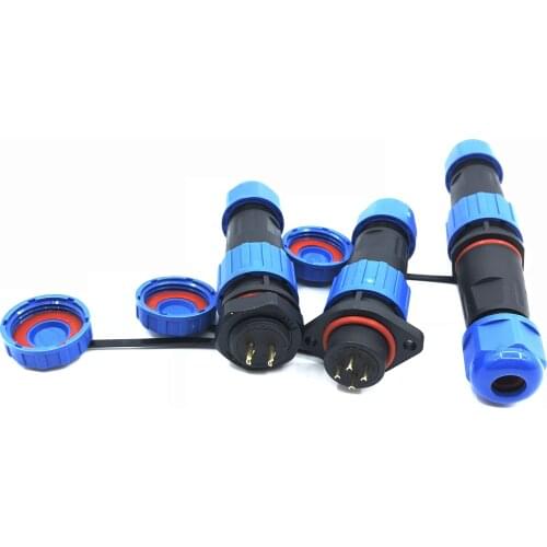 SP16 IP68 Waterproof Connector Male Plug & Female Socket 2 3 4 5 7 9 Pin SP16 Panel Mount Wire Cable Connector Aviation Plug