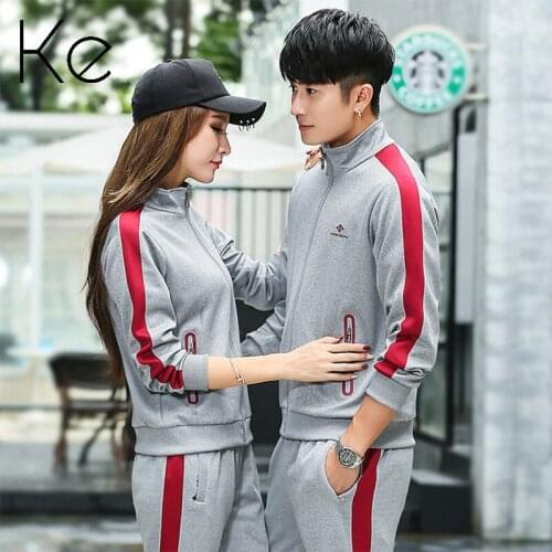 Ke Couple sports suit 2021 spring and autumn tracksuit running unisex two-piece long-sleeved sweater womens sportwear