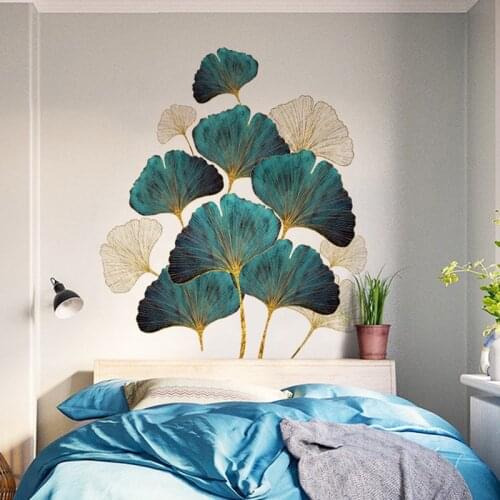 Fresh Green Plants Wall Stickers Self-adhesive Bedroom Bedside Decoration Wallpaper Living Room Sofa Warm Background Wall Decals