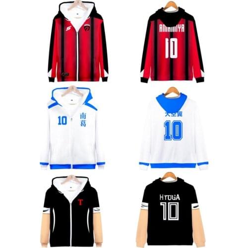 Anime Captain Tsubasa 3D Zipper Hoodie Women Men Harajuku Sweatshirt Boys Girls Japanese Streetwear Hip Hop Zip Hooded Jacket
