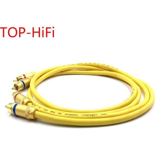 TOP-HiFi Pair MCA-103 Gold Plated RCA Audio Cable 2x RCA Male to Male Interconnect Audio Cable with VDH Van Den Hul 102 MK III