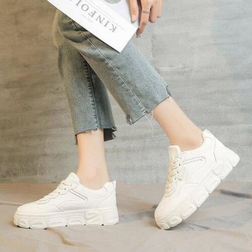2021 New Women Sneakers Ladies Casual Breathable Flat Platform Vulcanized Shoes Female Lace Up Woman Comfort Walking Size 34-40