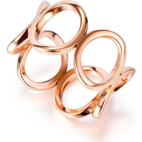 POTCET Korea 2021 Fashion Trend Womens Stainless Steel Fallout Gold Ring Titanium Steel Retro Hip Hop Free Shipping Jewelry