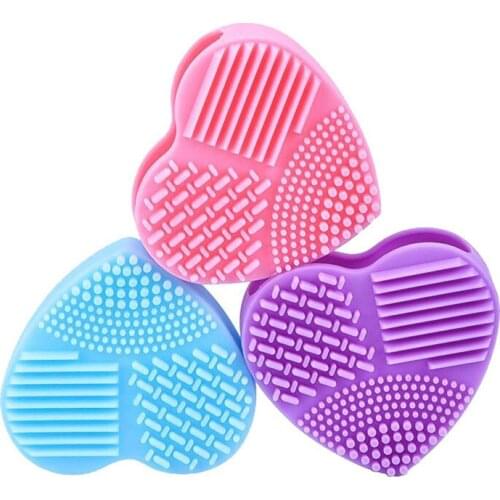 1PC Silicone Fashion Heart Shape Egg Cleaning Glove Makeup Washing Brush Scrubber Tool Cleaners Cleaning Brush OK 0806