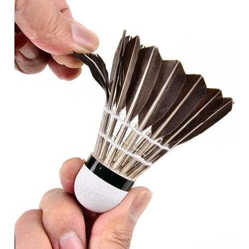 12Pcs/Pack Goose Feather Badminton with Great Stability Durability High Speed Shuttlecocks Enhanced Composite Cork Ball Head